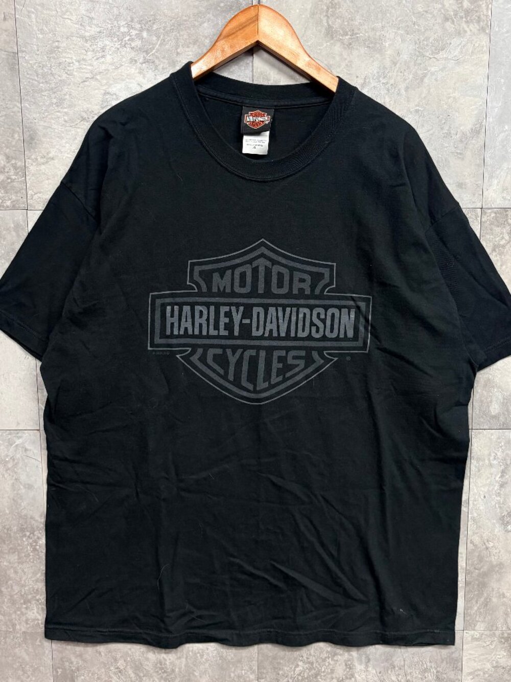 Harley-Davidson Bar Shield T Shirt Men's XL Black Gray Tonal Made USA Vintage